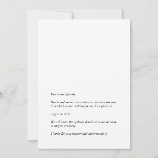 ダスティブルーフローラ結婚チスルの延期 セーブザデート (裏面)