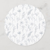 ダスティブルーフローラ結婚ラウンドのメニューカードプレート メニュー (裏面)