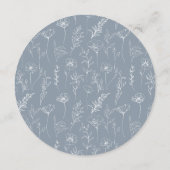 ダスティブルーフローラ結婚ラウンドのメニューカードプレート メニュー (裏面)