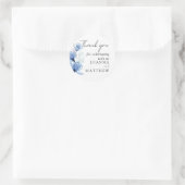 ダスティブルーフローラ結婚式の引き出物ありがとう ラウンドシール (バッグ)