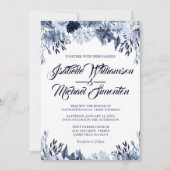 ダスティブルーフローラ結婚式招待状 招待状 (正面)