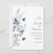 ダスティブルーフローラ結婚式招待状 招待状 (正面)