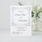 ダスティブルーフローラ結婚式招待状 招待状 (スタンド正面)