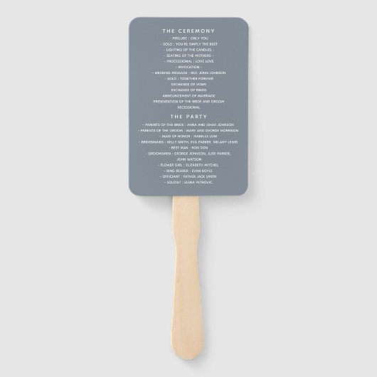 ダスティブルーフローラ結婚式 プログラムファン ハンドファン (裏面)