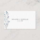 ダスティブルーフローラ結婚式RSVPオンライン エンクロージャーカード (裏面)