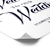 ダスティブルーフローラ結婚歓迎のサイン ポスター (角)