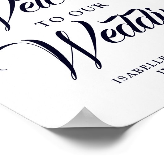 ダスティブルーフローラ結婚歓迎のサイン ポスター (角)