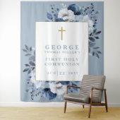 ダスティブルーフローラ聖体写真背景 タペストリー (インサイチュ)