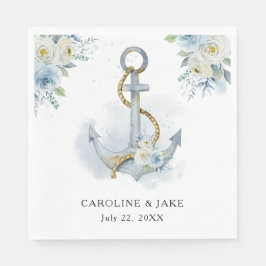 ダスティブルーフローラ航海のいかり結婚ズ スタンダードランチョンナプキン