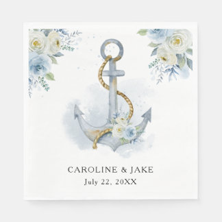 ダスティブルーフローラ航海のいかり結婚ズ スタンダードランチョンナプキン