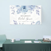 ダスティブルーフローラ薄紫ブライダルシャワー 横断幕 (トレードショー)