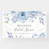 ダスティブルーフローラ薄紫ブライダルシャワー 横断幕 (横)