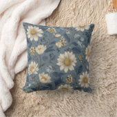 ダスティブルーフローラ装飾用クッション クッション (ブランケット)