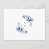 ダスティブルーフローラ金ゴールド確認招待状 ポストカード (裏面)