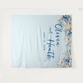 ダスティブルーフローラ金ゴールド タペストリー (正面(横))