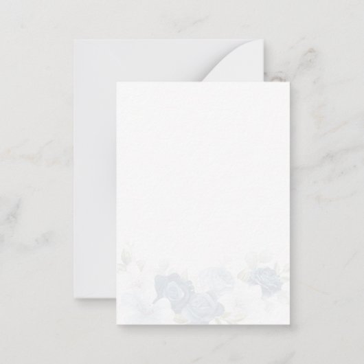 ダスティブルーフローラ開花セーブ・ザ・デート案内 ノートカード (裏面)