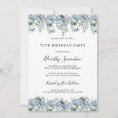 ダスティブルーフローラ70th誕生日パーティーへの招待 招待状 (正面)