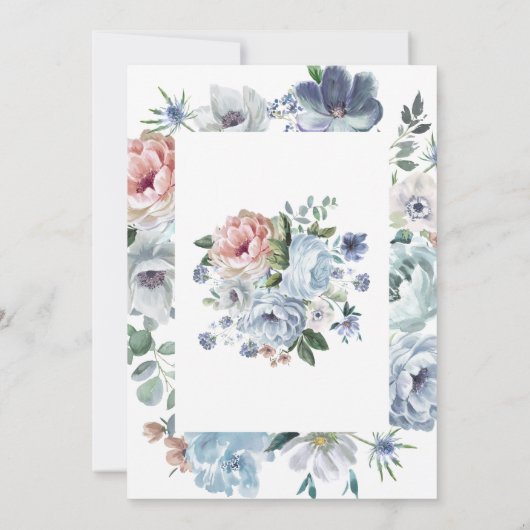 ダスティブルーフローラ80誕生日 招待状 (裏面)