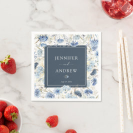 ダスティブルーフローラ |花結婚の スタンダードカクテルナプキン