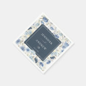 ダスティブルーフローラ |花結婚の スタンダードカクテルナプキン (角)