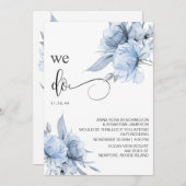 *～*ダスティブルーフローラRSVP - QR AR15バラ結婚 招待状 (正面/裏面)