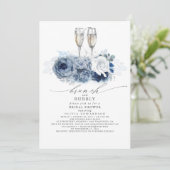 ダスティブルーブエレガントルンチアンドバブリーブライダルシャワー 招待状 (スタンド正面)