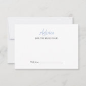 ダスティブルーブライダルシャワーアドバイスの花嫁カード 招待状 (正面)