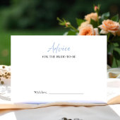 ダスティブルーブライダルシャワーアドバイスの花嫁カード 招待状