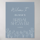 ダスティブルーブライダルシャワーウェルカムポスター ポスター (正面)