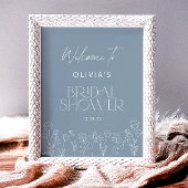 ダスティブルーブライダルシャワーウェルカムポスター ポスター