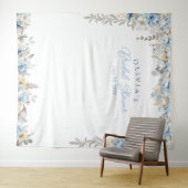 ダスティブルーブライダルシャワーフォトブース背景 タペストリー (インサイチュ(横))