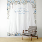 ダスティブルーブライダルシャワーフォトブース背景 タペストリー (インサイチュ)