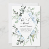 ダスティブルーブライダルシャワーフローラグリーンリー 招待状 (正面)