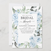 ダスティブルーブライダルシャワーフローラグリーンリー 招待状 (正面)