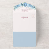 ダスティブルーブライダルシャワーブルーバラレシピ オールインワン招待状 (外側)