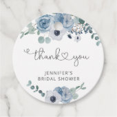 ダスティブルーブライダルシャワーメッセージカード フェイバータグ (正面)