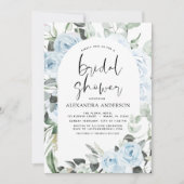 ダスティブルーブライダルシャワーユーカリフローラ 招待状 (正面)