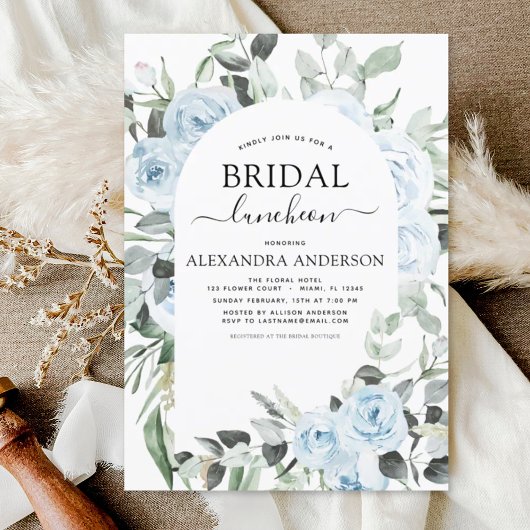 ダスティブルーブライダルシャワールンチョン招待状 招待状