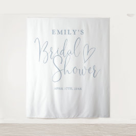 ダスティブルーブライダルシャワー写真の背景 タペストリー