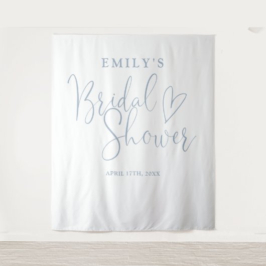 ダスティブルーブライダルシャワー写真の背景 タペストリー (正面)