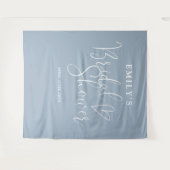 ダスティブルーブライダルシャワー写真の背景 タペストリー (正面(横))