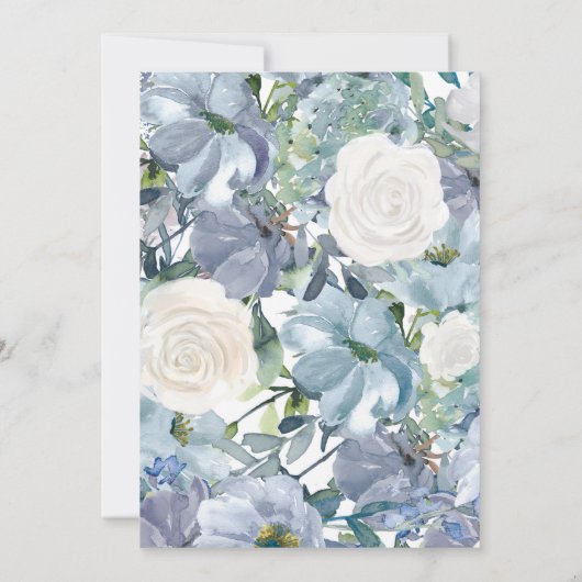 ダスティブルーブライダルシャワー招待状 招待状 (裏面)