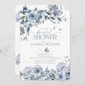 ダスティブルーブライダルシャワー招待状 招待状 (正面/裏面)