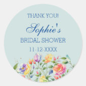 ダスティブルーブライトバラブライダルシャワーサンキューユナイテッド ラウンドシール (正面)