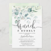 ダスティブルーブランチ&バブリーグリーンブライダルシャワー 招待状 (正面/裏面)