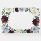 ダスティブルーブルガンディクランベリーアイボリー秋の結婚式 ゲストブック (裏面)