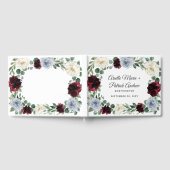 ダスティブルーブルガンディクランベリーアイボリー秋の結婚式 ゲストブック (全面)