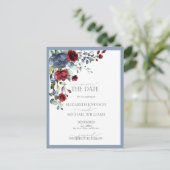 ダスティブルーブルゴーニュの日付を保存結婚する 案内ポストカード (スタンド正面)