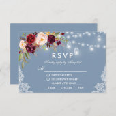 ダスティブルーブルゴーニュフローラジャールライツ結婚ズミール 出欠カード (正面/裏面)
