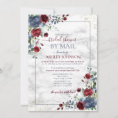 ダスティブルーブルゴーニュフローラブライダルシャワーバイメール 招待状 (正面)